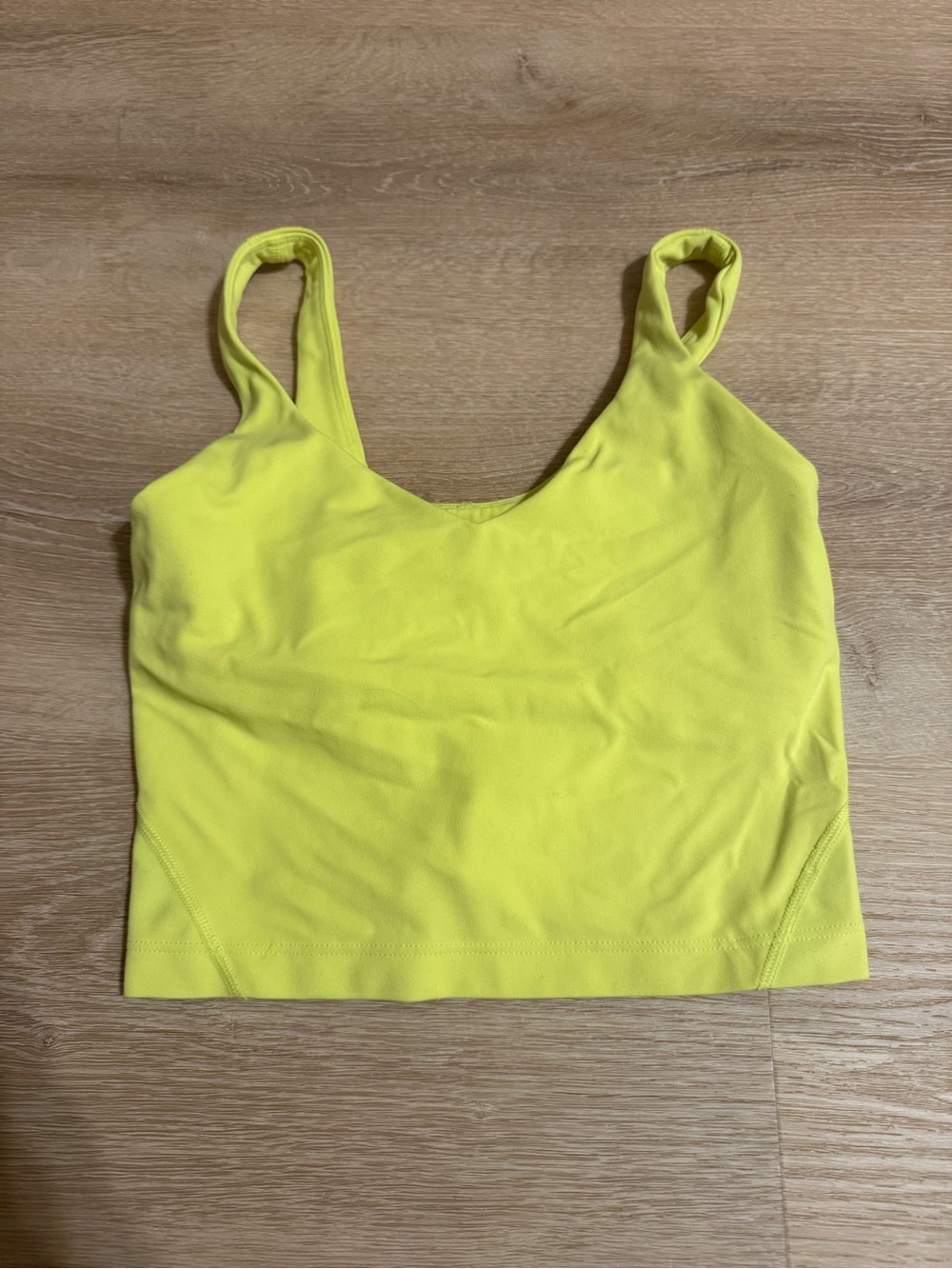 Women’s Neon Yellow Crop Tank Top with Supportive Straps